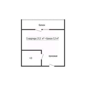 Студия квартира, вторичка, 24м2, 22/24 этаж