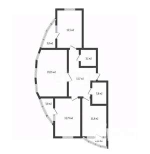 3-к квартира, вторичка, 78м2, 2/19 этаж