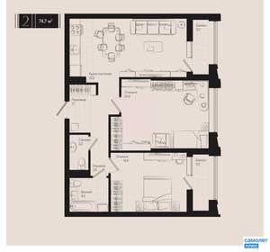 2-к квартира, вторичка, 75м2, 8/18 этаж