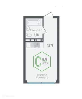 Студия квартира, вторичка, 23м2, 16/16 этаж