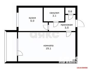1-к квартира, вторичка, 32м2, 4/9 этаж