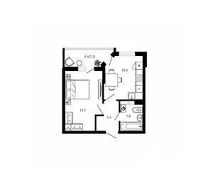 1-к квартира, вторичка, 34м2, 1/7 этаж