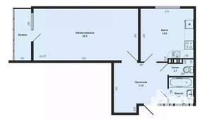 1-к квартира, вторичка, 55м2, 10/18 этаж