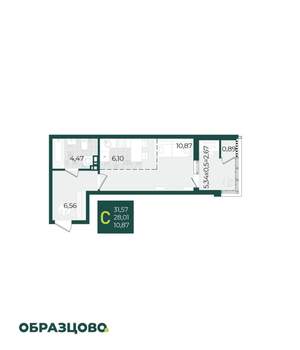 Студия квартира, вторичка, 32м2, 3/21 этаж