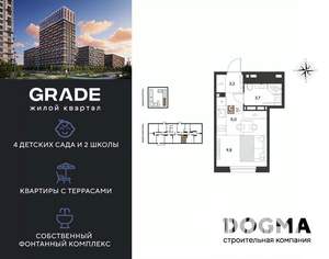 Студия квартира, вторичка, 21м2, 6/18 этаж