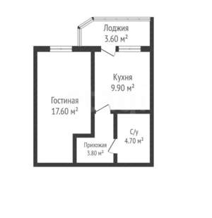 1-к квартира, вторичка, 36м2, 10/9 этаж