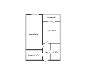 1-к квартира, вторичка, 38м2, 1/16 этаж