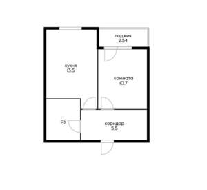 1-к квартира, вторичка, 35м2, 8/9 этаж