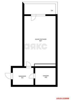 Студия квартира, вторичка, 27м2, 4/16 этаж