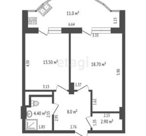 2-к квартира, вторичка, 59м2, 2/16 этаж