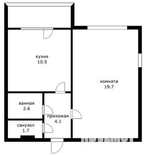 1-к квартира, вторичка, 38м2, 1/10 этаж