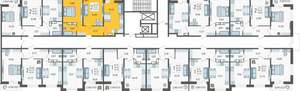 2-к квартира, вторичка, 53м2, 1/19 этаж