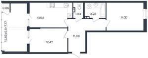 2-к квартира, вторичка, 67м2, 3/18 этаж