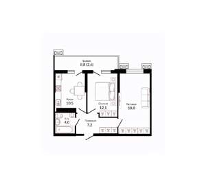 2-к квартира, вторичка, 56м2, 3/23 этаж
