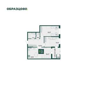 3-к квартира, вторичка, 67м2, 3/18 этаж