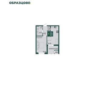 1-к квартира, вторичка, 38м2, 6/18 этаж