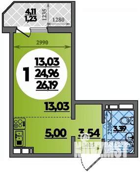 Студия квартира, вторичка, 26м2, 5/8 этаж