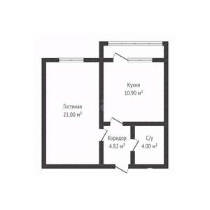 1-к квартира, вторичка, 42м2, 3/7 этаж