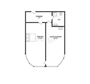 1-к квартира, вторичка, 50м2, 18/23 этаж