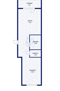 1-к квартира, вторичка, 43м2, 9/19 этаж