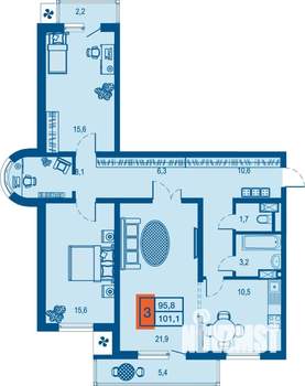 3-к квартира, вторичка, 96м2, 3/23 этаж