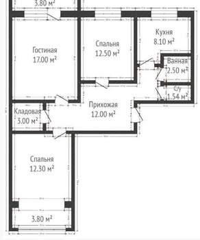 3-к квартира, вторичка, 73м2, 3/10 этаж