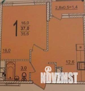 1-к квартира, вторичка, 35м2, 9/19 этаж