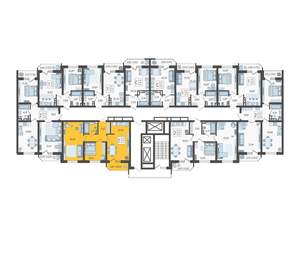 2-к квартира, строящийся дом, 61м2, 21/23 этаж