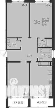 4-к квартира, вторичка, 91м2, 15/24 этаж