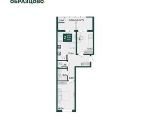2-к квартира, вторичка, 59м2, 15/18 этаж