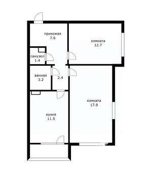 2-к квартира, вторичка, 57м2, 13/16 этаж