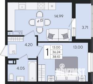 1-к квартира, вторичка, 38м2, 7/8 этаж