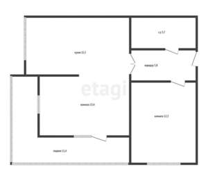 2-к квартира, вторичка, 45м2, 1/16 этаж