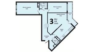 3-к квартира, вторичка, 119м2, 5/22 этаж
