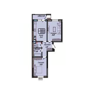 2-к квартира, вторичка, 60м2, 7/9 этаж