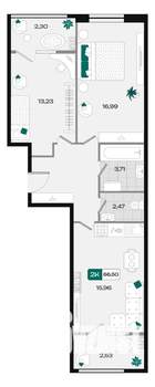 2-к квартира, вторичка, 67м2, 8/18 этаж