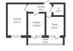 2-к квартира, вторичка, 49м2, 2/6 этаж