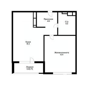 1-к квартира, вторичка, 37м2, 3/24 этаж