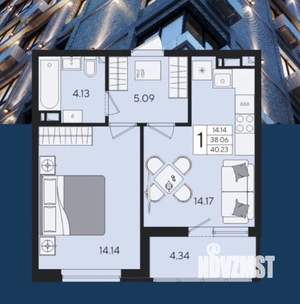 1-к квартира, вторичка, 40м2, 4/24 этаж