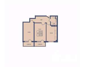 2-к квартира, вторичка, 54м2, 2/5 этаж