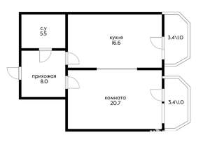 1-к квартира, вторичка, 58м2, 10/23 этаж