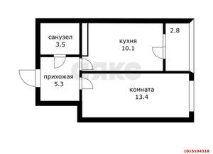 1-к квартира, вторичка, 35м2, 3/16 этаж