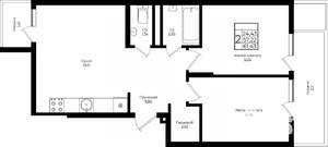 2-к квартира, вторичка, 61м2, 2/10 этаж