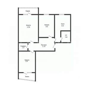 3-к квартира, вторичка, 70м2, 1/10 этаж