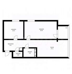 2-к квартира, вторичка, 70м2, 6/16 этаж