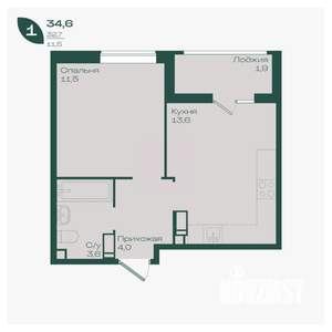 1-к квартира, вторичка, 35м2, 14/18 этаж