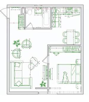 1-к квартира, вторичка, 43м2, -1/4 этаж