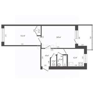 2-к квартира, вторичка, 43м2, 3/5 этаж