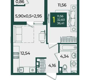 1-к квартира, вторичка, 36м2, 4/18 этаж