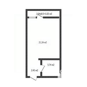 1-к квартира, вторичка, 21м2, 12/16 этаж
